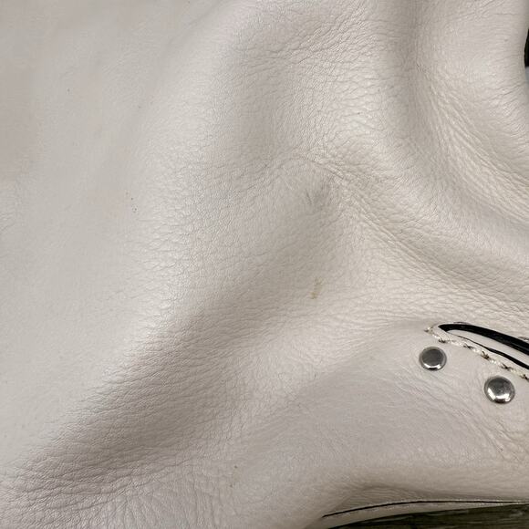 Michael Kors Astor Large Studded Genuine Pebbled Leather Tote Bag Purse Vanilla - Picture 15 of 16